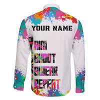 Colorful Dartboard and Splatter Paint Darts Family Matching Off The Shoulder Long Sleeve Dress and Hawaiian Shirt Personalized Motivational Quote - Wonder Print Shop