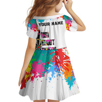 Colorful Dartboard and Splatter Paint Darts Family Matching Off Shoulder Short Dress and Hawaiian Shirt Personalized Motivational Quote - Wonder Print Shop