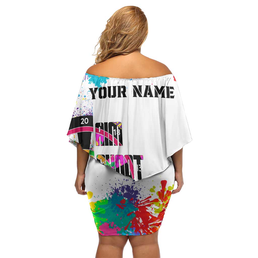 Colorful Dartboard and Splatter Paint Darts Family Matching Off Shoulder Short Dress and Hawaiian Shirt Personalized Motivational Quote - Wonder Print Shop
