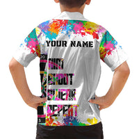Colorful Dartboard and Splatter Paint Darts Family Matching Puletasi and Hawaiian Shirt Personalized Motivational Quote - Wonder Print Shop