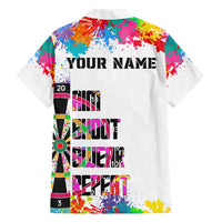 Colorful Dartboard and Splatter Paint Darts Family Matching Puletasi and Hawaiian Shirt Personalized Motivational Quote - Wonder Print Shop