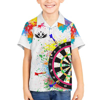 Colorful Dartboard and Splatter Paint Darts Family Matching Puletasi and Hawaiian Shirt Personalized Motivational Quote - Wonder Print Shop