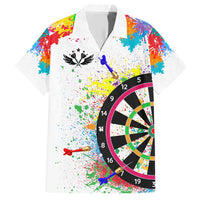 Colorful Dartboard and Splatter Paint Darts Family Matching Short Sleeve Bodycon Dress and Hawaiian Shirt Personalized Motivational Quote - Wonder Print Shop