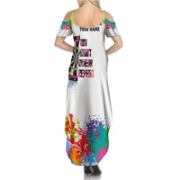Colorful Dartboard and Splatter Paint Darts Family Matching Summer Maxi Dress and Hawaiian Shirt Personalized Motivational Quote - Wonder Print Shop