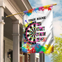 Colorful Dartboard and Splatter Paint Darts Garden Flag Personalized Motivational Quote - Wonder Print Shop