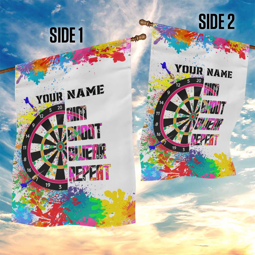 Colorful Dartboard and Splatter Paint Darts Garden Flag Personalized Motivational Quote - Wonder Print Shop