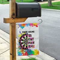 Colorful Dartboard and Splatter Paint Darts Garden Flag Personalized Motivational Quote - Wonder Print Shop