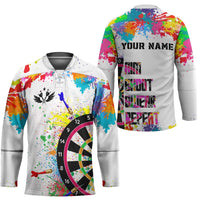 Colorful Dartboard and Splatter Paint Darts Hockey Jersey Personalized Motivational Quote - Wonder Print Shop