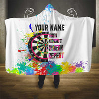Colorful Dartboard and Splatter Paint Darts Hooded Blanket Personalized Motivational Quote - Wonder Print Shop