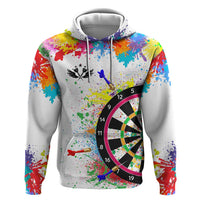 Colorful Dartboard and Splatter Paint Darts Hoodie Personalized Motivational Quote - Wonder Print Shop