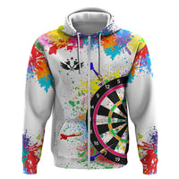 Colorful Dartboard and Splatter Paint Darts Hoodie Personalized Motivational Quote - Wonder Print Shop