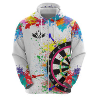 Colorful Dartboard and Splatter Paint Darts Hoodie Personalized Motivational Quote - Wonder Print Shop