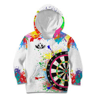 Colorful Dartboard and Splatter Paint Darts Kid Hoodie Personalized Motivational Quote - Wonder Print Shop