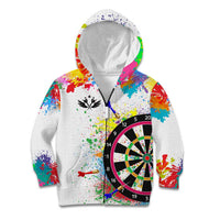 Colorful Dartboard and Splatter Paint Darts Kid Hoodie Personalized Motivational Quote - Wonder Print Shop