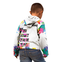 Colorful Dartboard and Splatter Paint Darts Kid Hoodie Personalized Motivational Quote - Wonder Print Shop