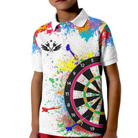 Colorful Dartboard and Splatter Paint Darts Kid Polo Shirt Personalized Motivational Quote - Wonder Print Shop