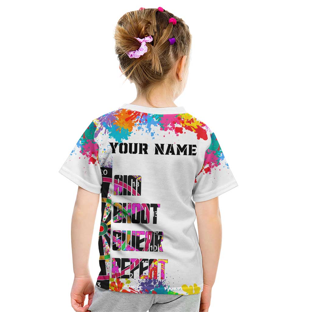 Colorful Dartboard and Splatter Paint Darts Kid T Shirt Personalized Motivational Quote - Wonder Print Shop