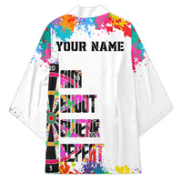 Colorful Dartboard and Splatter Paint Darts Kimono Personalized Motivational Quote - Wonder Print Shop