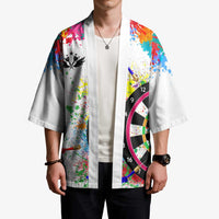 Colorful Dartboard and Splatter Paint Darts Kimono Personalized Motivational Quote - Wonder Print Shop