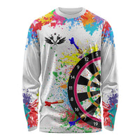 Colorful Dartboard and Splatter Paint Darts Long Sleeve Shirt Personalized Motivational Quote - Wonder Print Shop