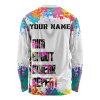 Colorful Dartboard and Splatter Paint Darts Long Sleeve Shirt Personalized Motivational Quote - Wonder Print Shop