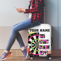 Colorful Dartboard and Splatter Paint Darts Luggage Cover Personalized Motivational Quote - Wonder Print Shop
