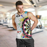 Colorful Dartboard and Splatter Paint Darts Men Tank Top Personalized Motivational Quote - Wonder Print Shop