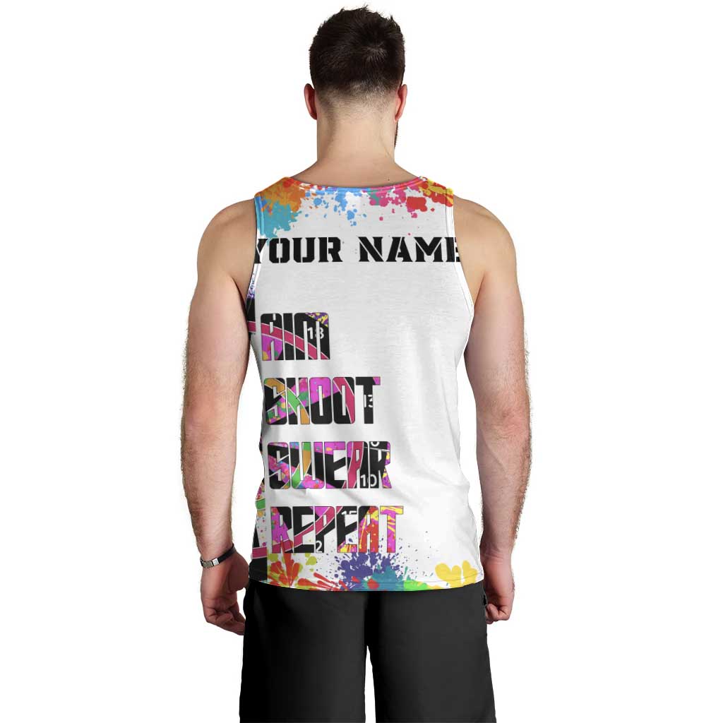 Colorful Dartboard and Splatter Paint Darts Men Tank Top Personalized Motivational Quote - Wonder Print Shop