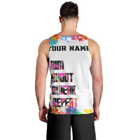 Colorful Dartboard and Splatter Paint Darts Men Tank Top Personalized Motivational Quote - Wonder Print Shop