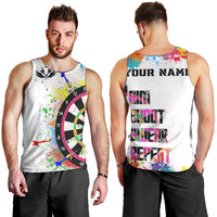 Colorful Dartboard and Splatter Paint Darts Men Tank Top Personalized Motivational Quote - Wonder Print Shop
