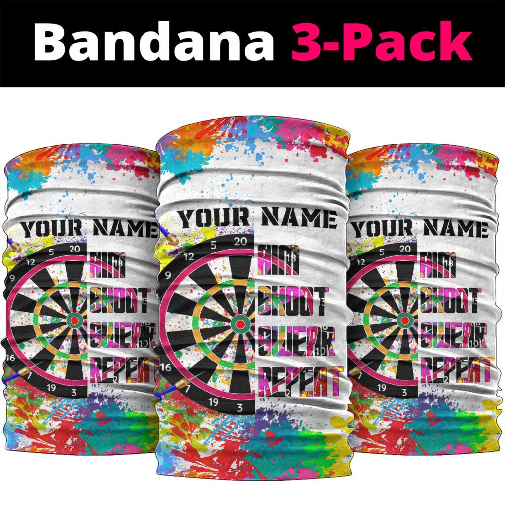 Colorful Dartboard and Splatter Paint Darts Neck Gaiter Motivational Quote TS04