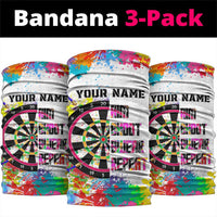Colorful Dartboard and Splatter Paint Darts Neck Gaiter Motivational Quote TS04
