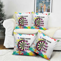 Colorful Dartboard and Splatter Paint Darts Pillow Cover Personalized Motivational Quote - Wonder Print Shop