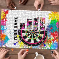 Colorful Dartboard and Splatter Paint Darts Puzzle Personalized Motivational Quote - Wonder Print Shop