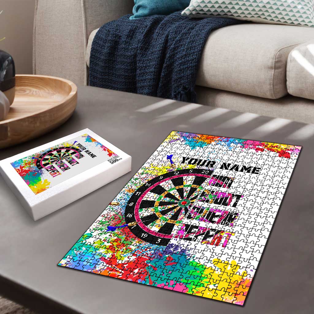 Colorful Dartboard and Splatter Paint Darts Puzzle Personalized Motivational Quote - Wonder Print Shop