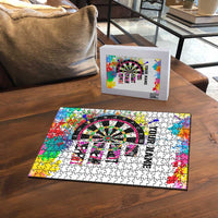 Colorful Dartboard and Splatter Paint Darts Puzzle Personalized Motivational Quote - Wonder Print Shop