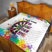 Colorful Dartboard and Splatter Paint Darts Quilt Personalized Motivational Quote - Wonder Print Shop