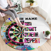 Colorful Dartboard and Splatter Paint Darts Round Carpet Personalized Motivational Quote - Wonder Print Shop