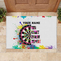 Colorful Dartboard and Splatter Paint Darts Rubber Doormat Personalized Motivational Quote - Wonder Print Shop