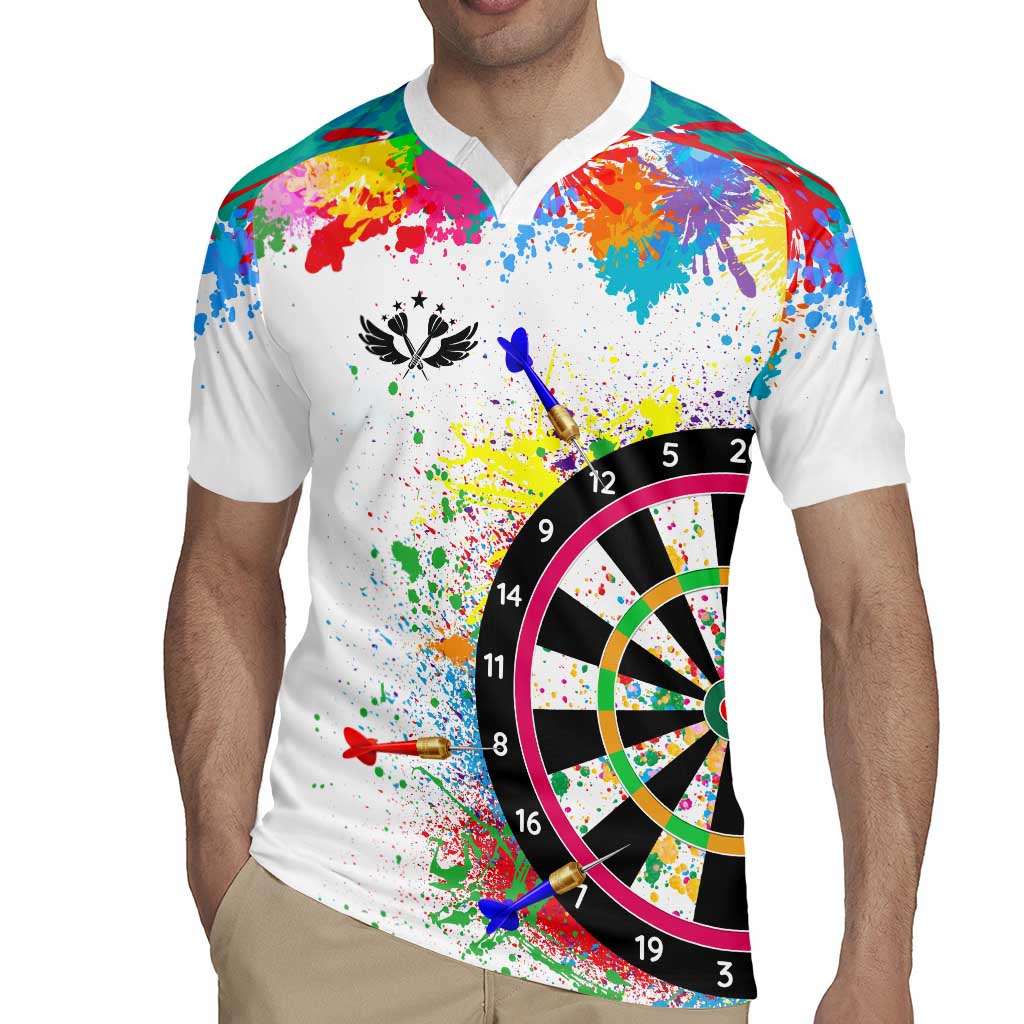 Colorful Dartboard and Splatter Paint Darts Rugby Jersey Personalized Motivational Quote - Wonder Print Shop