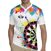 Colorful Dartboard and Splatter Paint Darts Rugby Jersey Personalized Motivational Quote - Wonder Print Shop