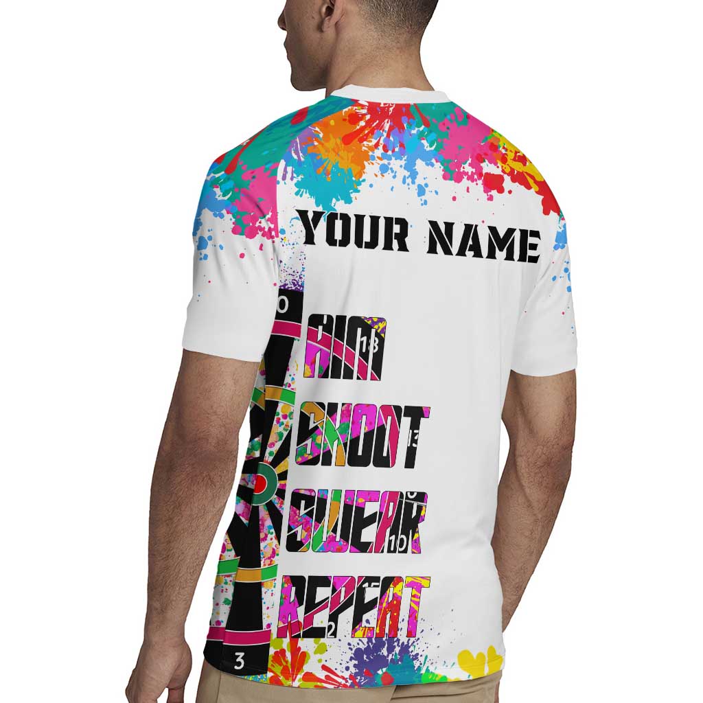 Colorful Dartboard and Splatter Paint Darts Rugby Jersey Personalized Motivational Quote - Wonder Print Shop