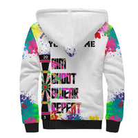 Colorful Dartboard and Splatter Paint Darts Sherpa Hoodie Personalized Motivational Quote - Wonder Print Shop
