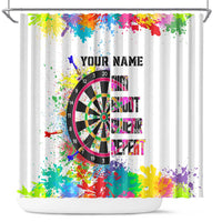 Colorful Dartboard and Splatter Paint Darts Shower Curtain Personalized Motivational Quote - Wonder Print Shop