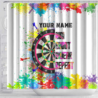 Colorful Dartboard and Splatter Paint Darts Shower Curtain Personalized Motivational Quote - Wonder Print Shop
