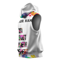 Colorful Dartboard and Splatter Paint Darts Sleeveless Hoodie Personalized Motivational Quote - Wonder Print Shop