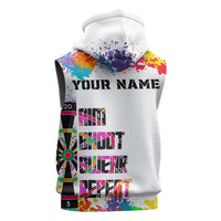 Colorful Dartboard and Splatter Paint Darts Sleeveless Zip Hoodie Personalized Motivational Quote - Wonder Print Shop