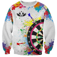 Colorful Dartboard and Splatter Paint Darts Sweatshirt Personalized Motivational Quote - Wonder Print Shop
