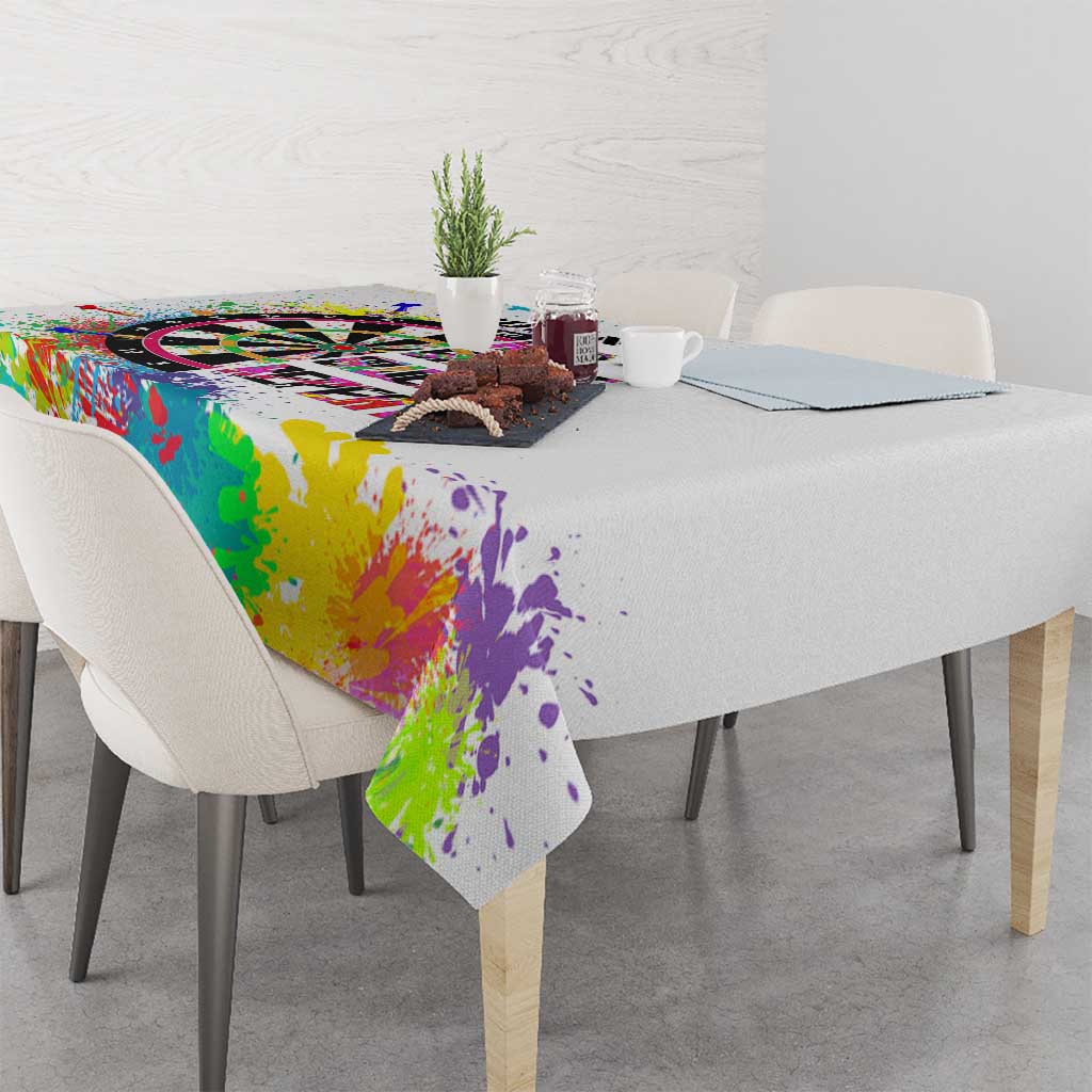 Colorful Dartboard and Splatter Paint Darts Tablecloth Personalized Motivational Quote - Wonder Print Shop