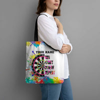 Colorful Dartboard and Splatter Paint Darts Tote Bag Personalized Motivational Quote - Wonder Print Shop